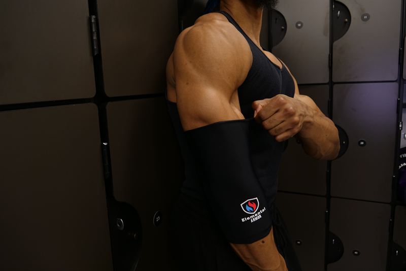 Side view of the Elbow Sleeve being worn